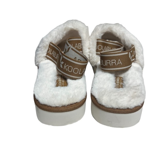 NWOT Koolaburra by Ugg Cream Fuzz II Slip on Sandals 10 - Picture 3 of 7